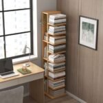 Modern Vertical Bookshelf Tower Floor-to-Ceiling Invisible Bookshelf